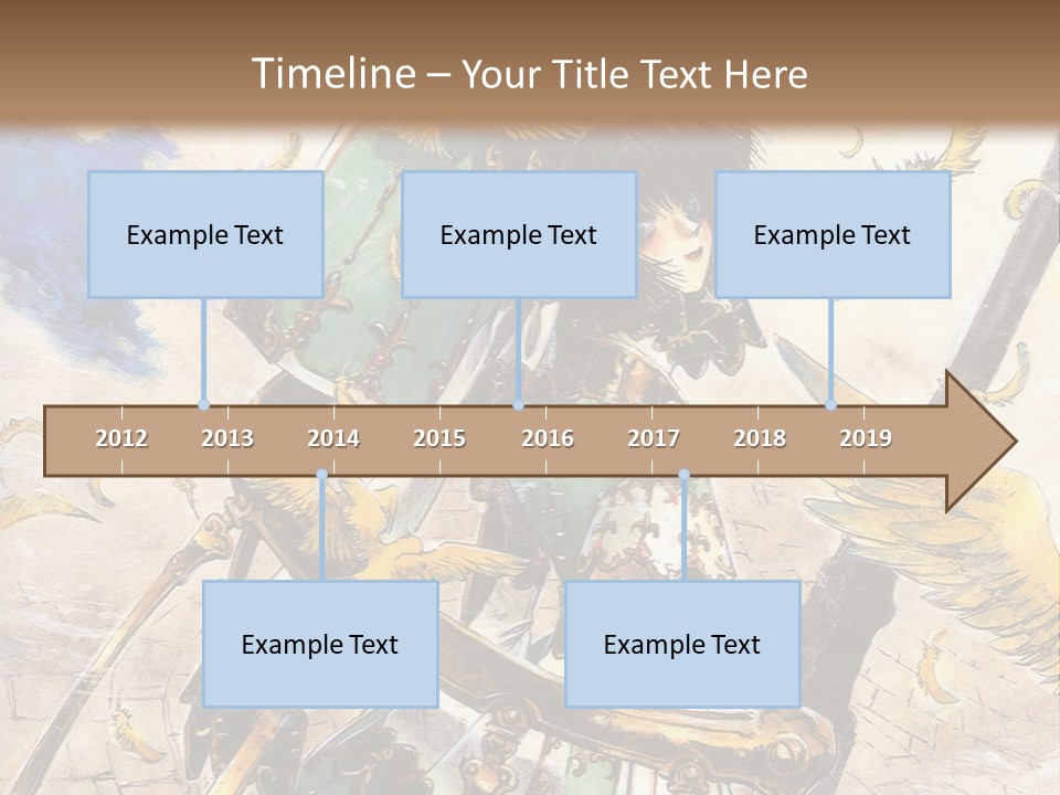A Woman With A Sword And A Bird On Her Back PowerPoint Template