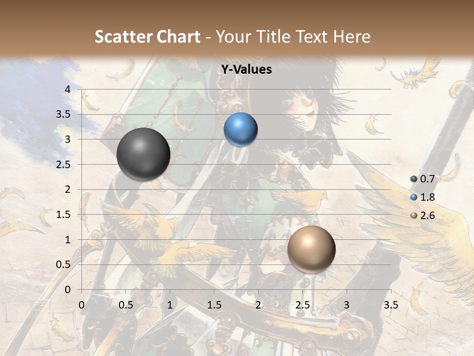 A Woman With A Sword And A Bird On Her Back PowerPoint Template