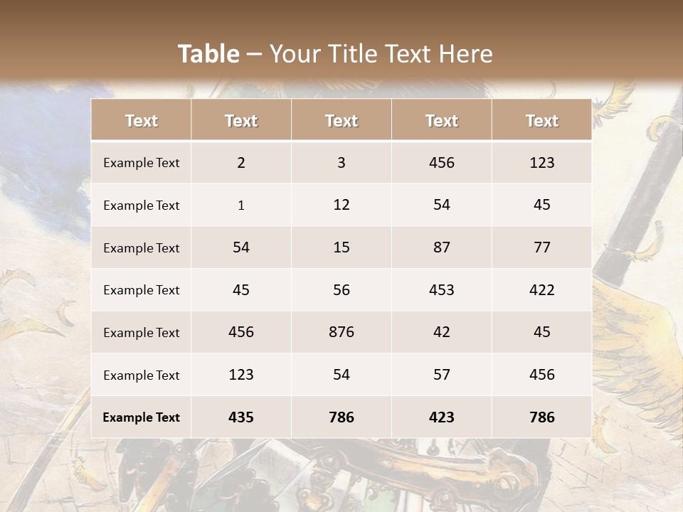 A Woman With A Sword And A Bird On Her Back PowerPoint Template