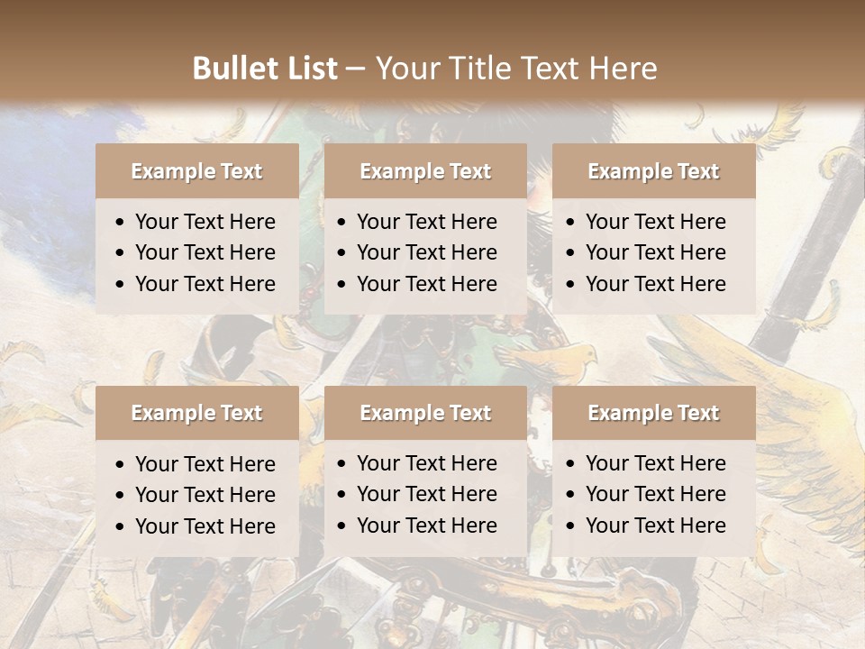 A Woman With A Sword And A Bird On Her Back PowerPoint Template