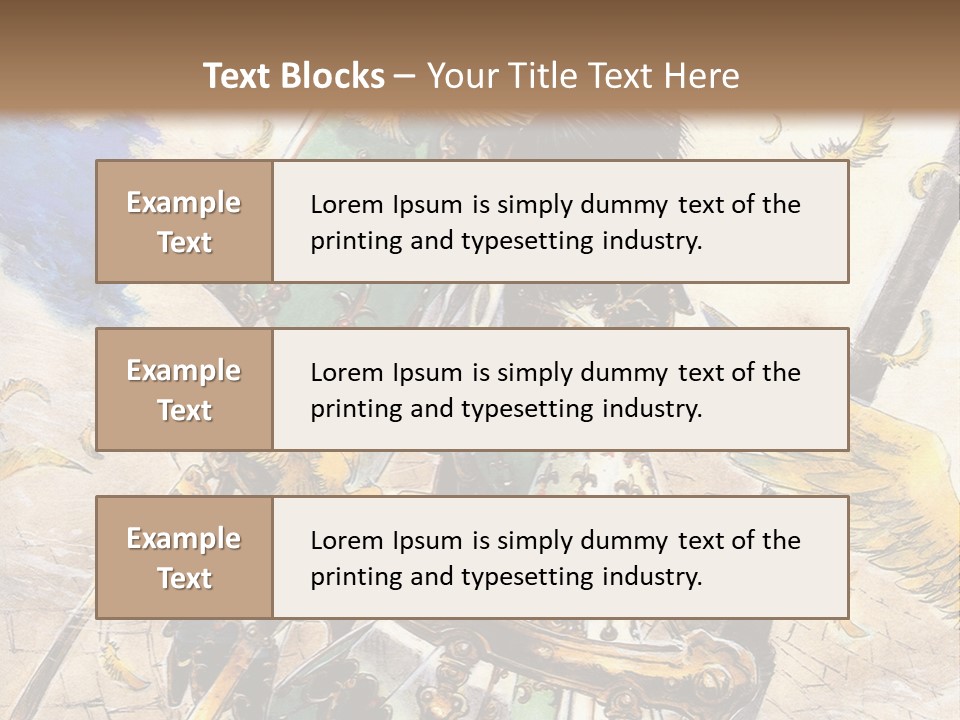 A Woman With A Sword And A Bird On Her Back PowerPoint Template