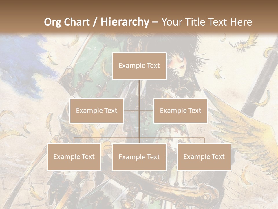 A Woman With A Sword And A Bird On Her Back PowerPoint Template