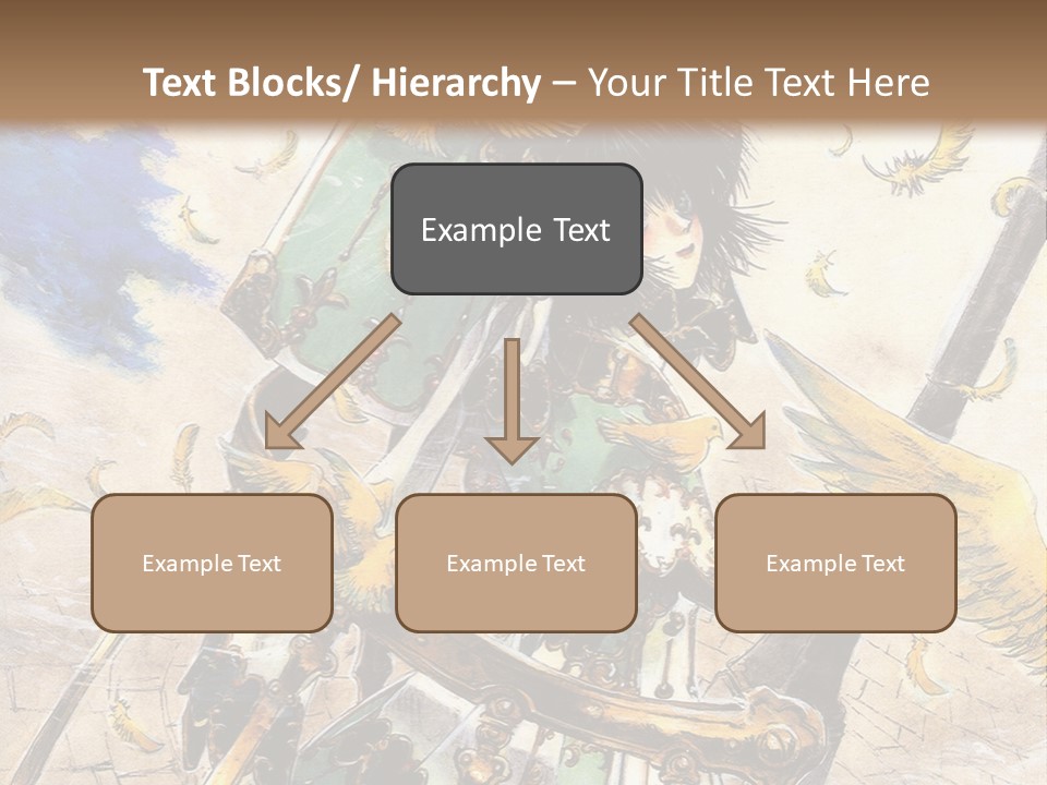 A Woman With A Sword And A Bird On Her Back PowerPoint Template