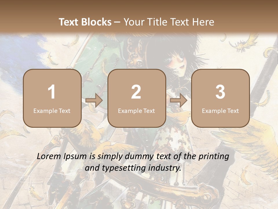 A Woman With A Sword And A Bird On Her Back PowerPoint Template