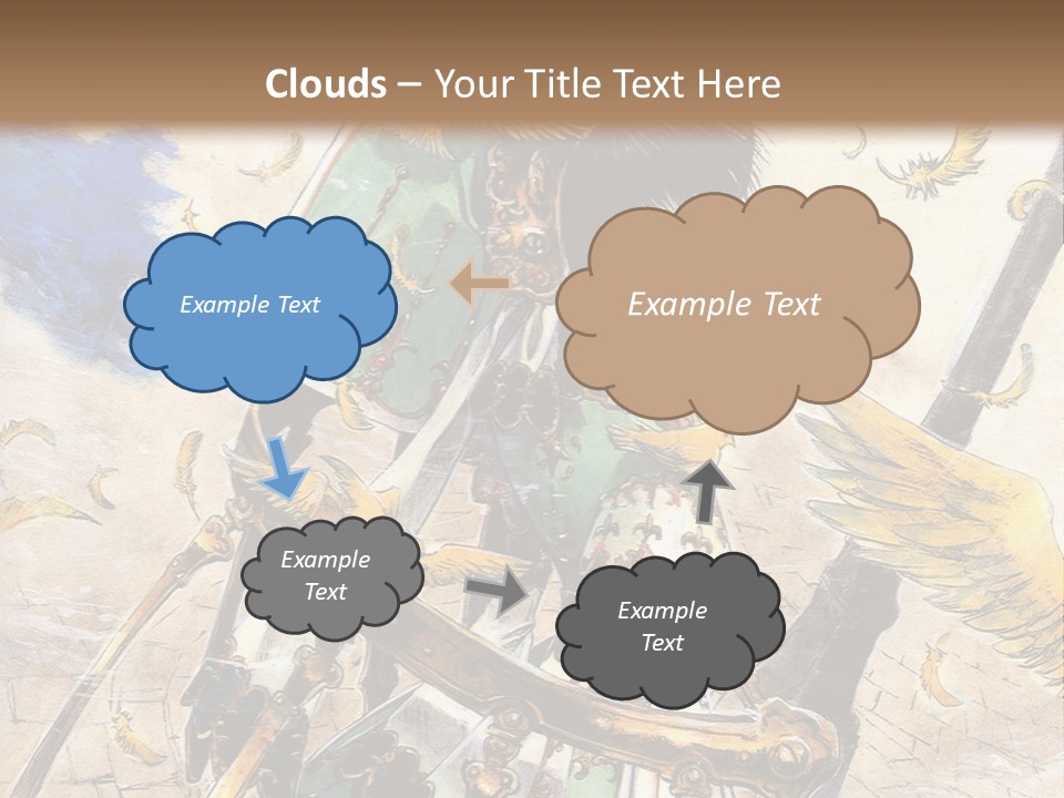 A Woman With A Sword And A Bird On Her Back PowerPoint Template