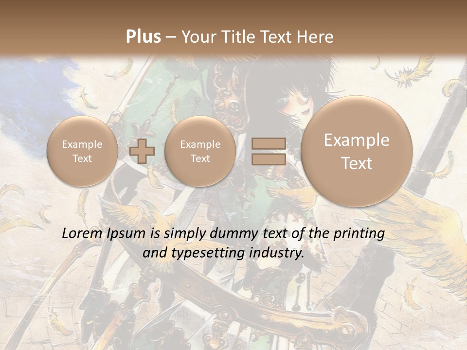 A Woman With A Sword And A Bird On Her Back PowerPoint Template