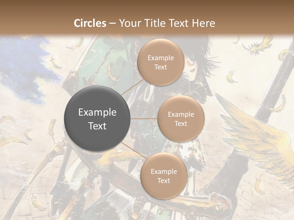 A Woman With A Sword And A Bird On Her Back PowerPoint Template