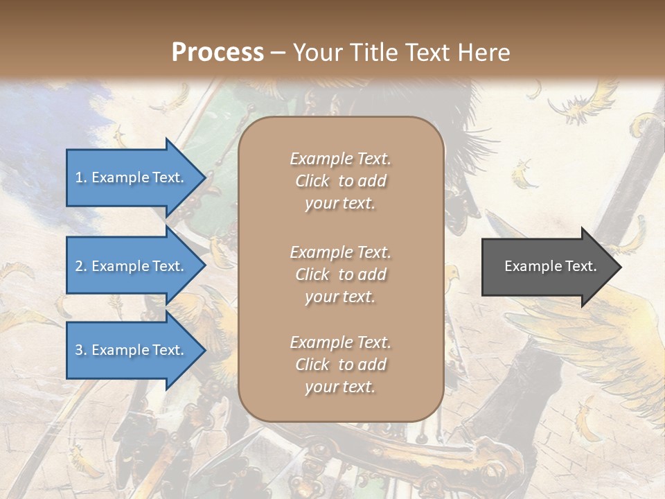 A Woman With A Sword And A Bird On Her Back PowerPoint Template