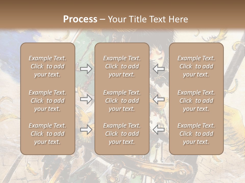 A Woman With A Sword And A Bird On Her Back PowerPoint Template