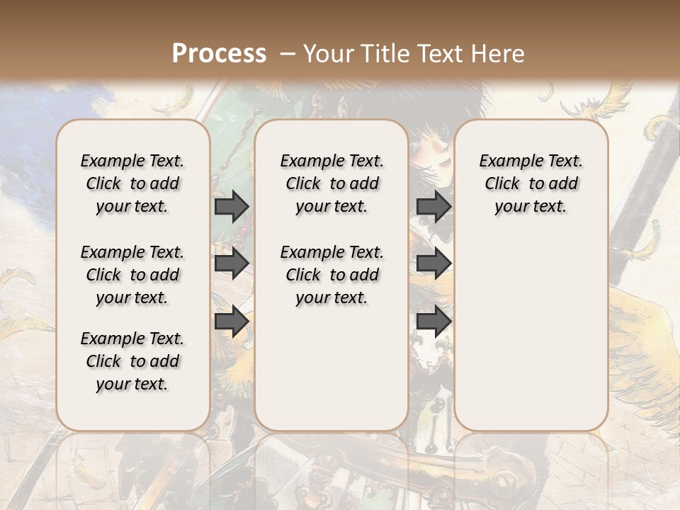 A Woman With A Sword And A Bird On Her Back PowerPoint Template