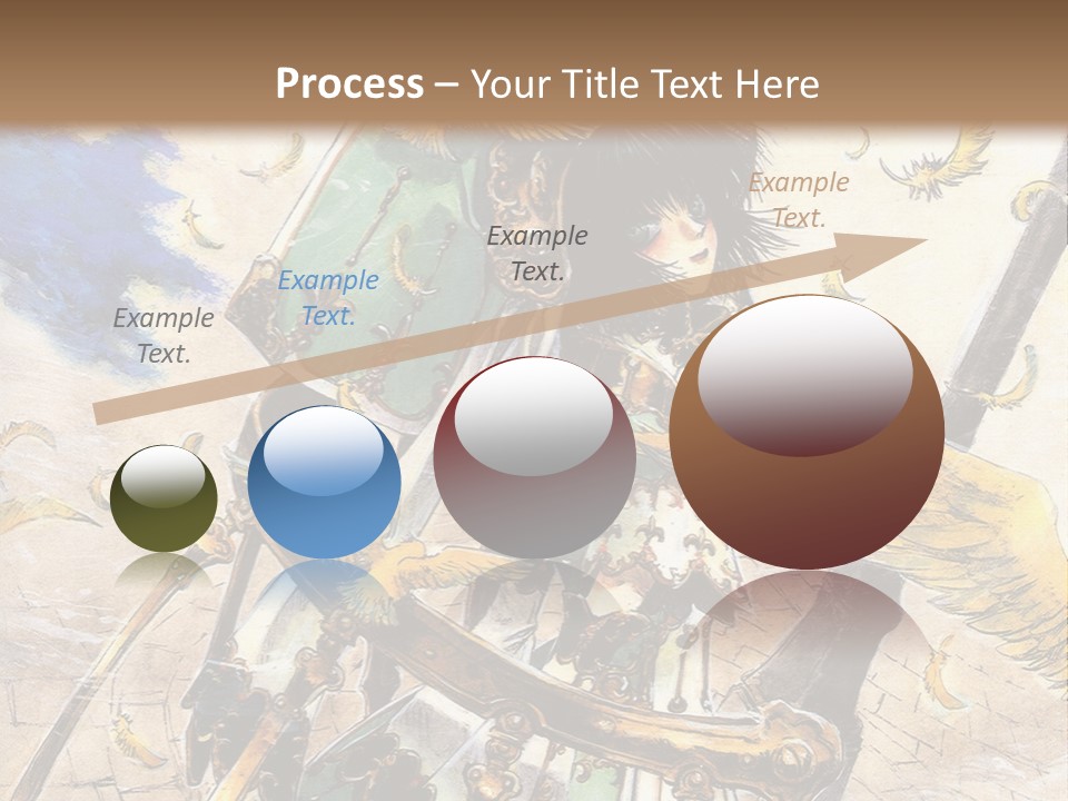 A Woman With A Sword And A Bird On Her Back PowerPoint Template