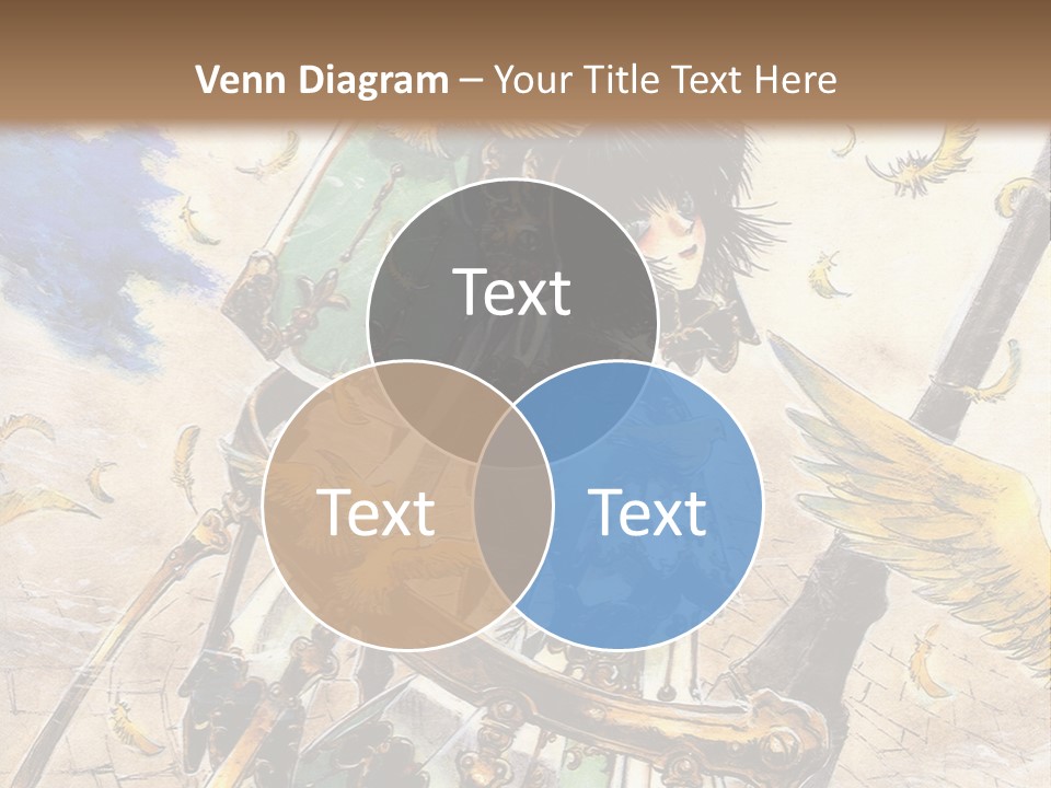 A Woman With A Sword And A Bird On Her Back PowerPoint Template