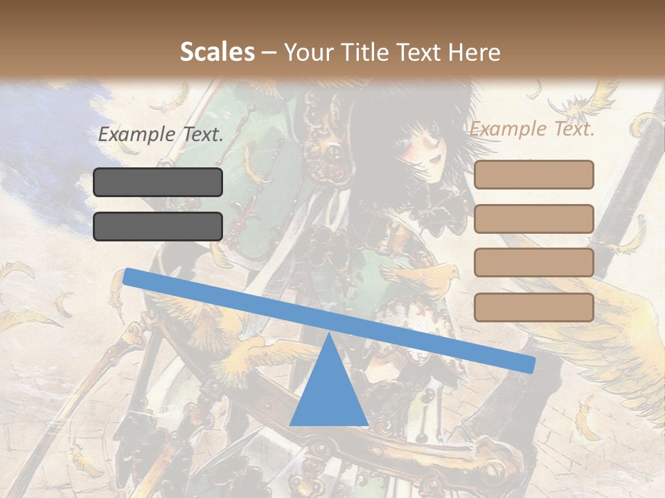 A Woman With A Sword And A Bird On Her Back PowerPoint Template
