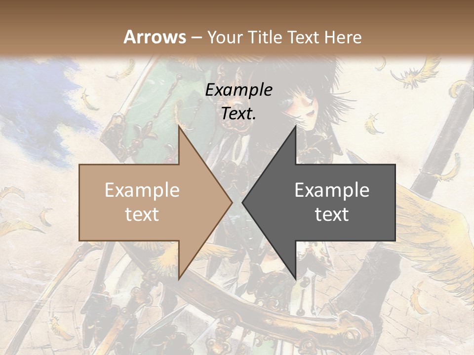 A Woman With A Sword And A Bird On Her Back PowerPoint Template