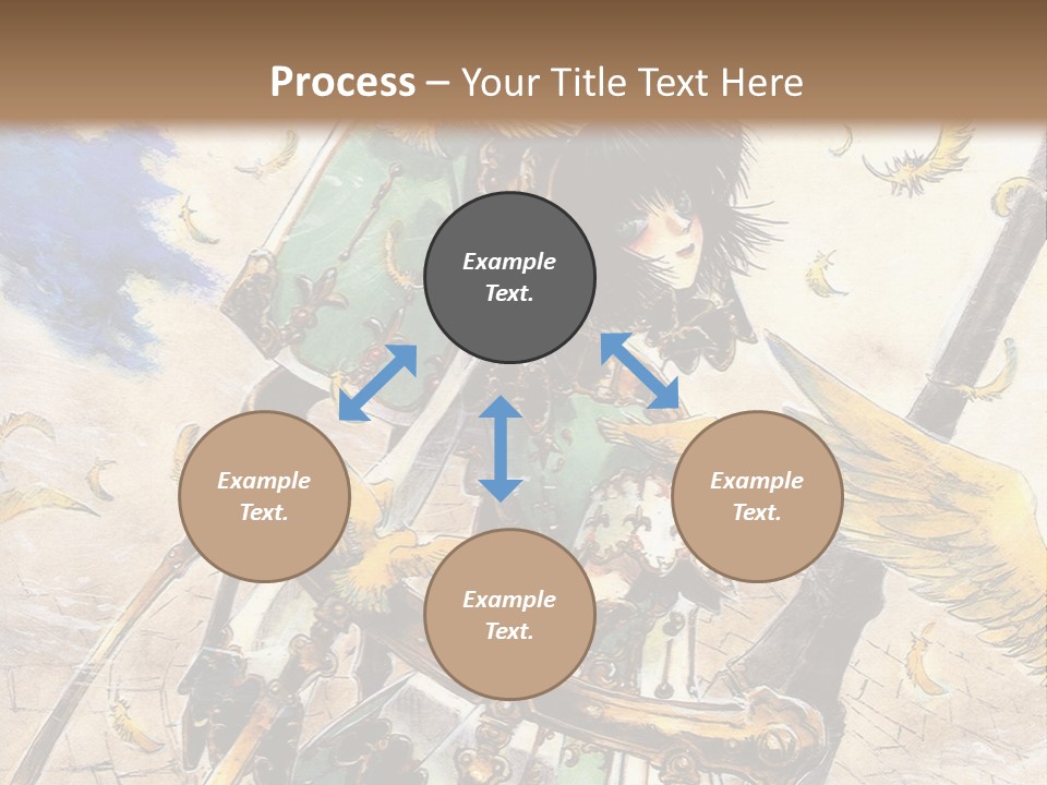 A Woman With A Sword And A Bird On Her Back PowerPoint Template