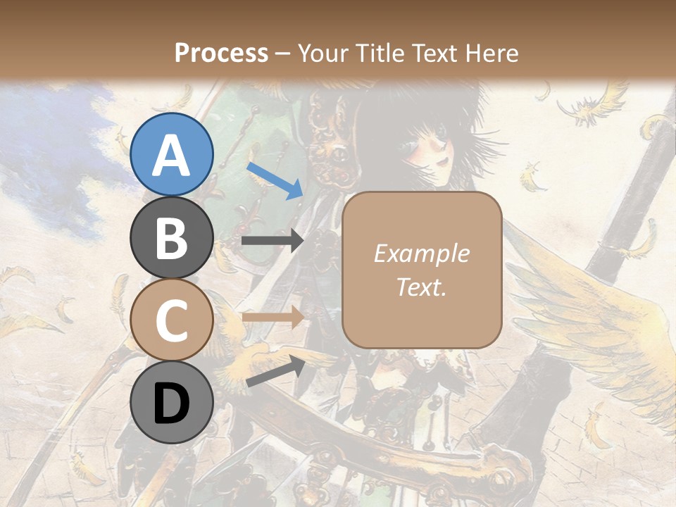A Woman With A Sword And A Bird On Her Back PowerPoint Template