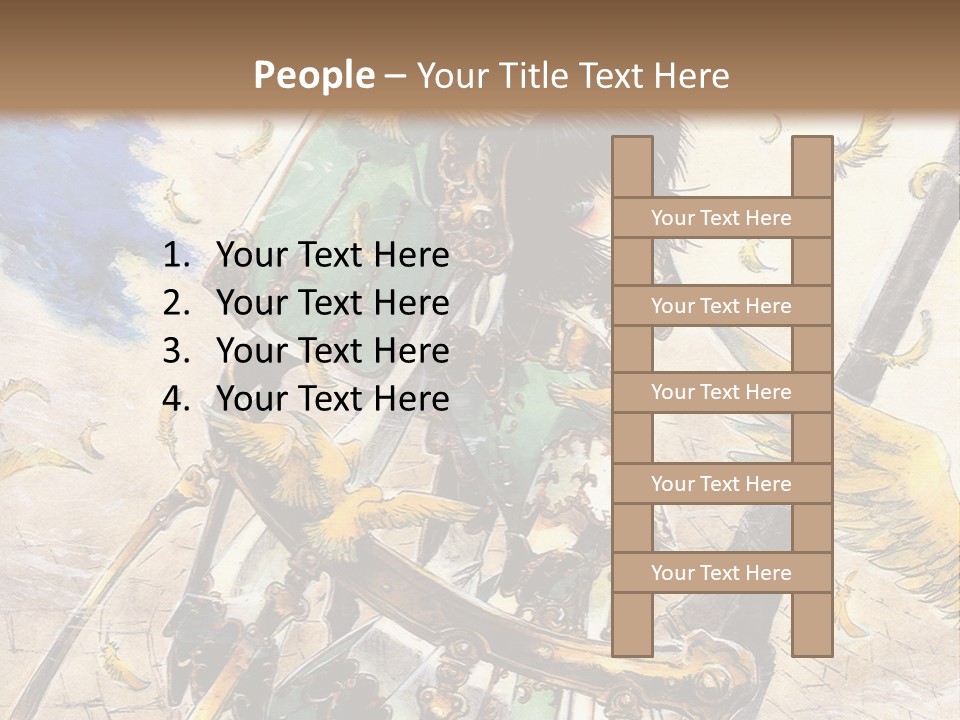 A Woman With A Sword And A Bird On Her Back PowerPoint Template