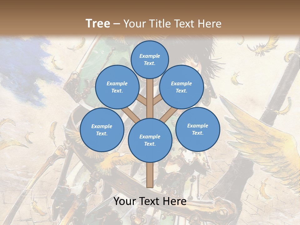 A Woman With A Sword And A Bird On Her Back PowerPoint Template