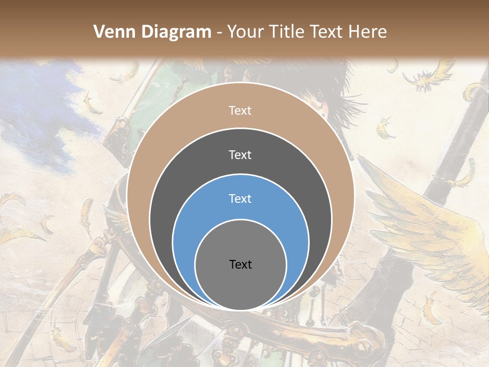 A Woman With A Sword And A Bird On Her Back PowerPoint Template