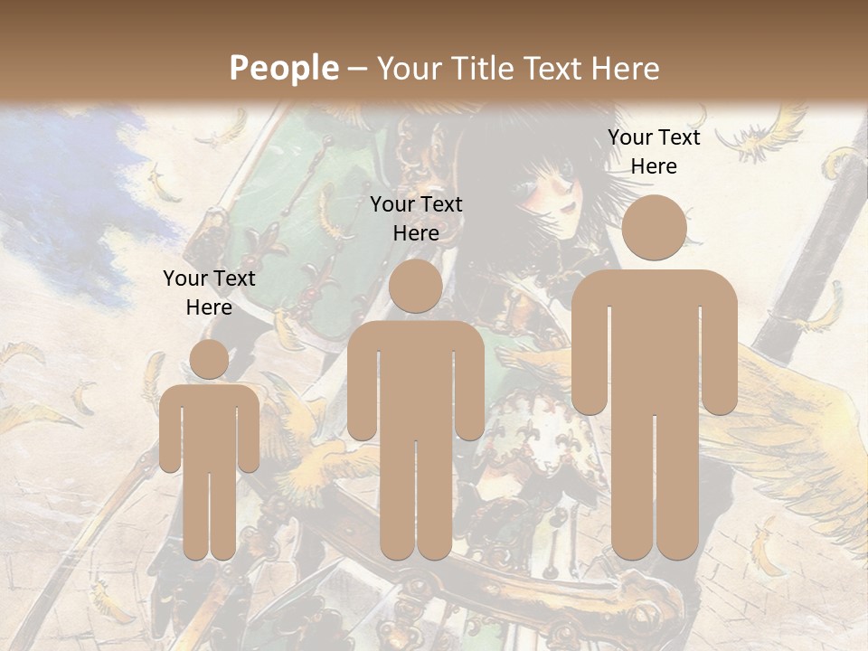 A Woman With A Sword And A Bird On Her Back PowerPoint Template