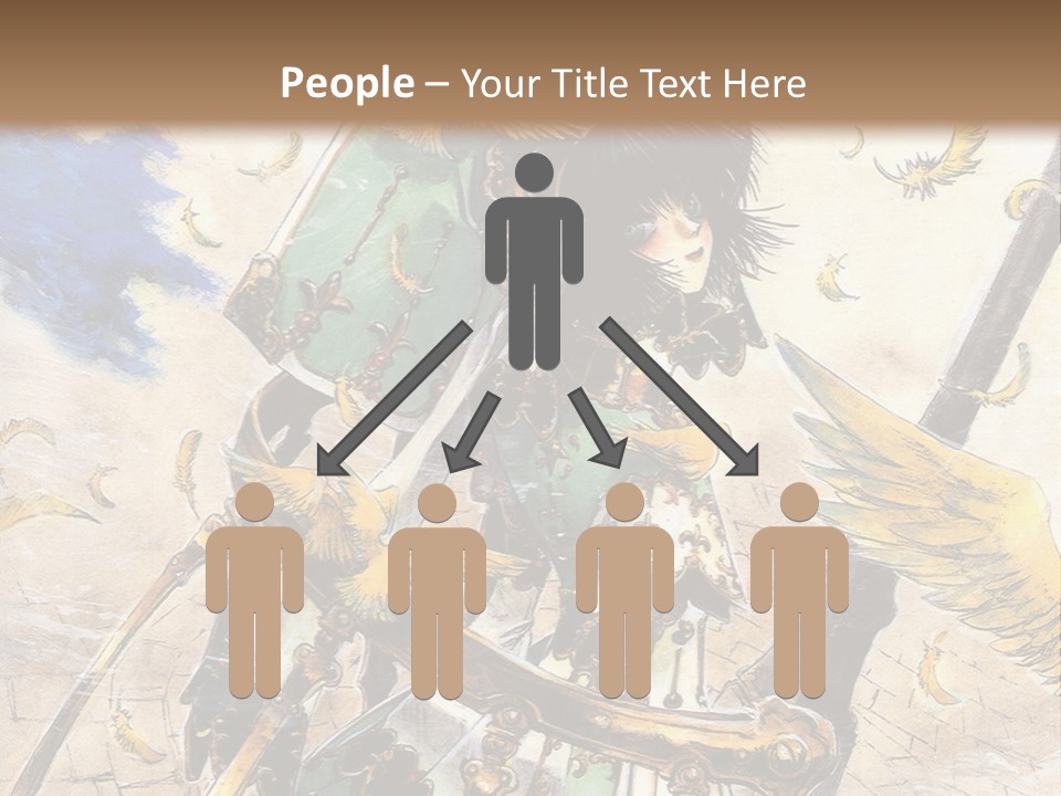 A Woman With A Sword And A Bird On Her Back PowerPoint Template