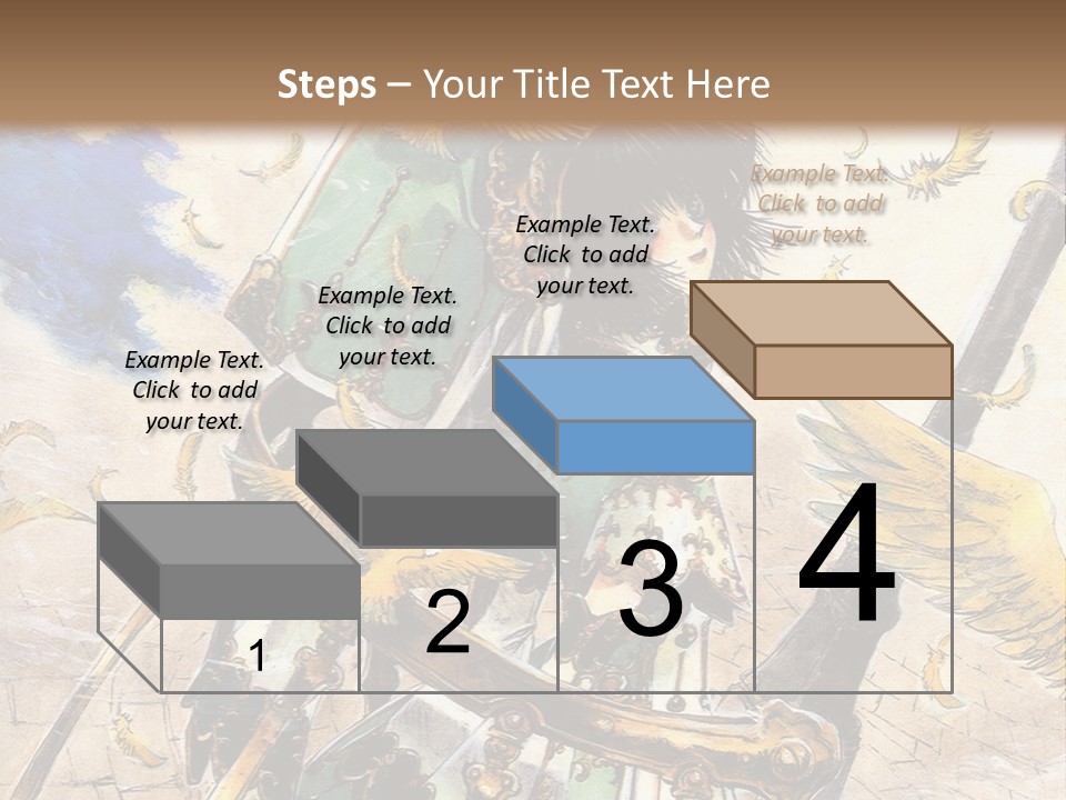 A Woman With A Sword And A Bird On Her Back PowerPoint Template