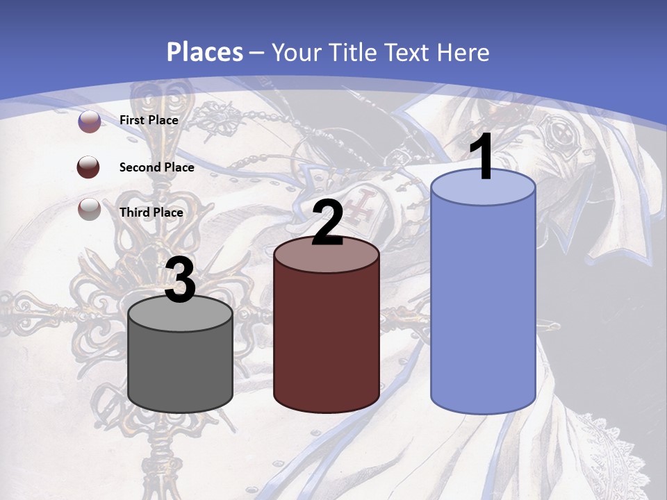 A Woman In A White Dress Holding A Sword PowerPoint Template