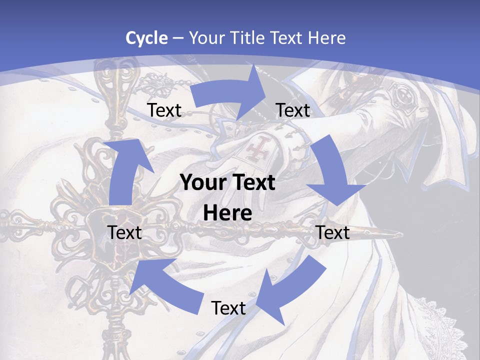 A Woman In A White Dress Holding A Sword PowerPoint Template