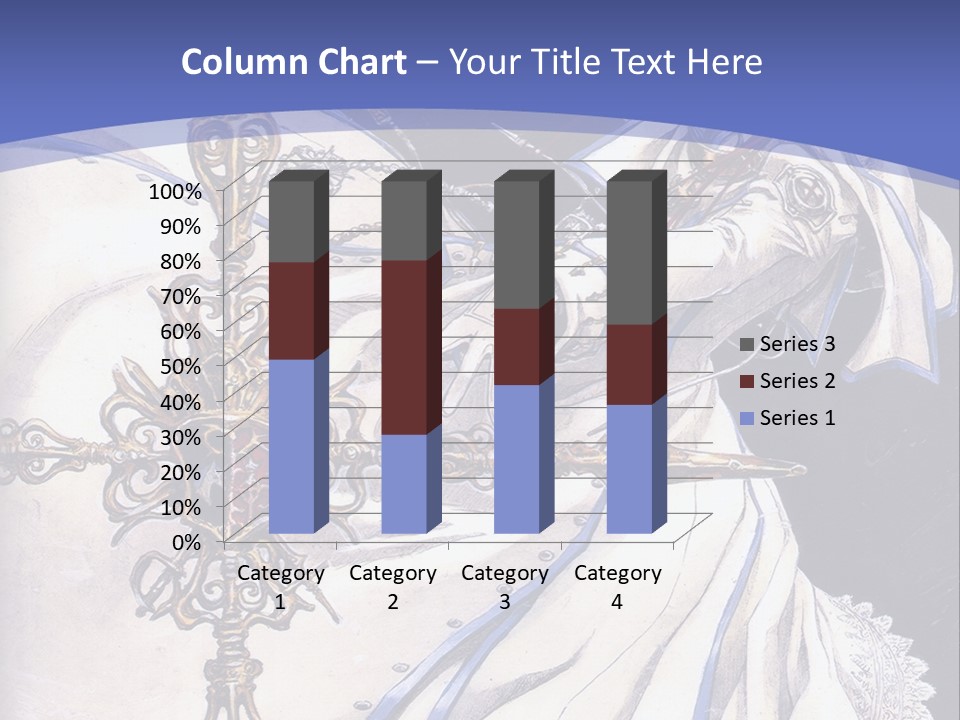 A Woman In A White Dress Holding A Sword PowerPoint Template