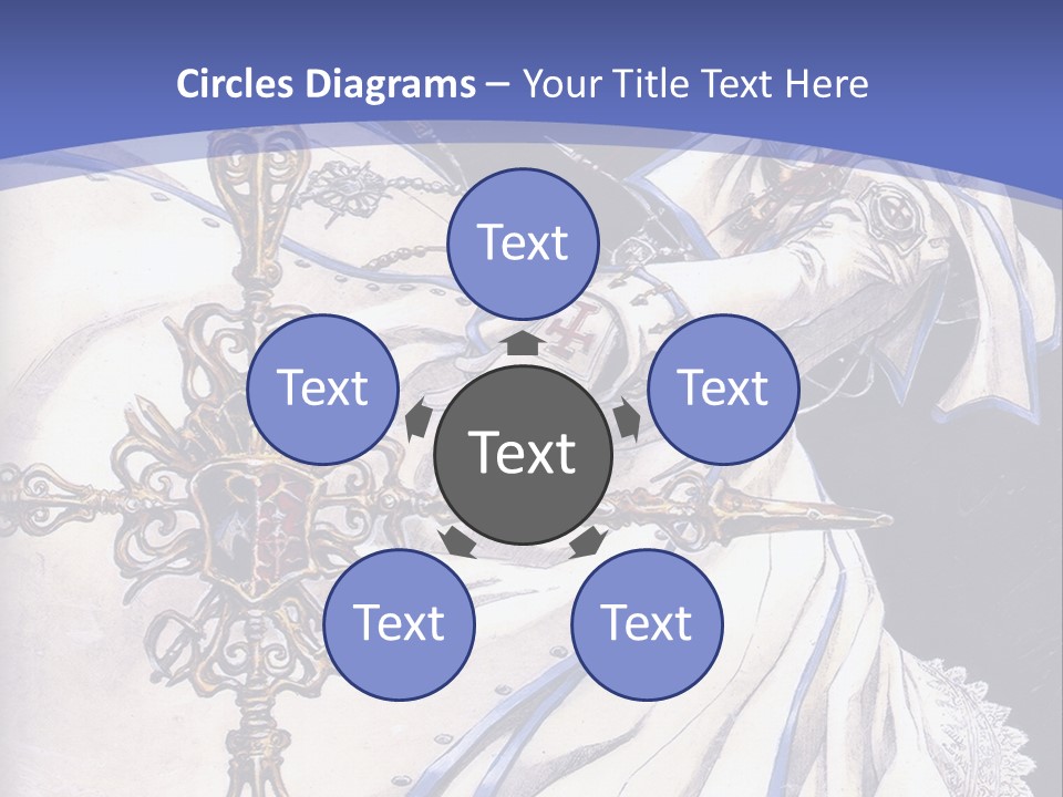 A Woman In A White Dress Holding A Sword PowerPoint Template