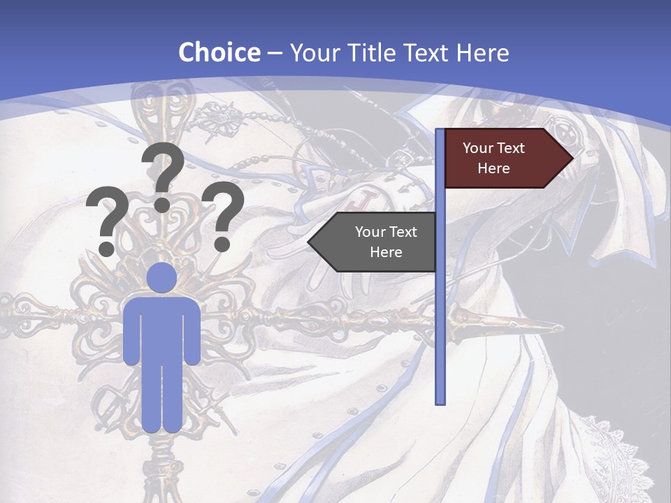 A Woman In A White Dress Holding A Sword PowerPoint Template