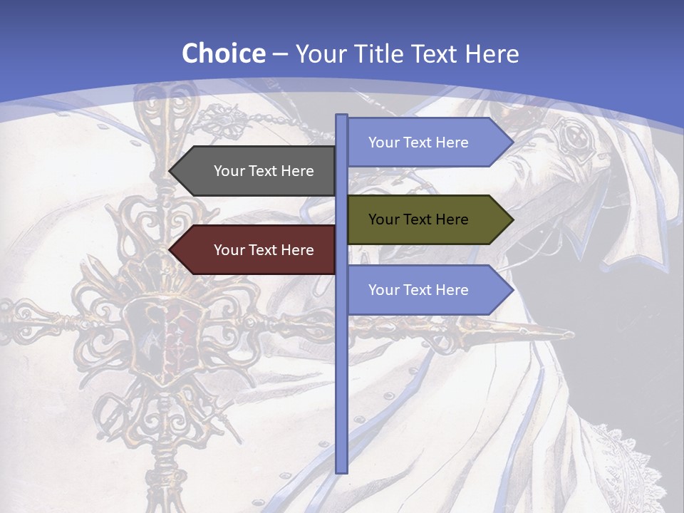 A Woman In A White Dress Holding A Sword PowerPoint Template