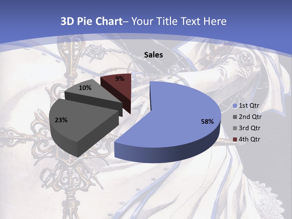 A Woman In A White Dress Holding A Sword PowerPoint Template