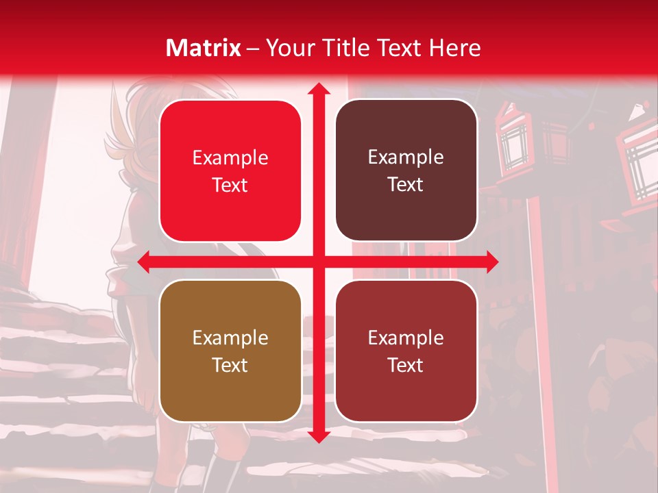 A Woman Standing On Steps In Front Of A Gate PowerPoint Template