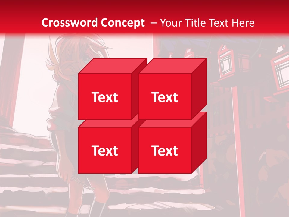 A Woman Standing On Steps In Front Of A Gate PowerPoint Template