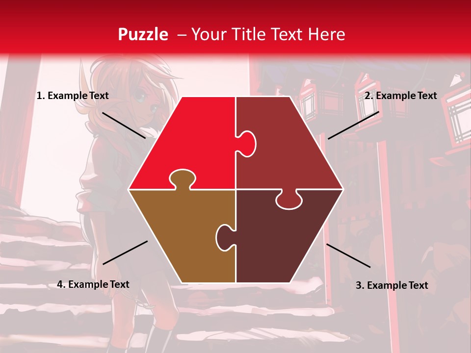 A Woman Standing On Steps In Front Of A Gate PowerPoint Template