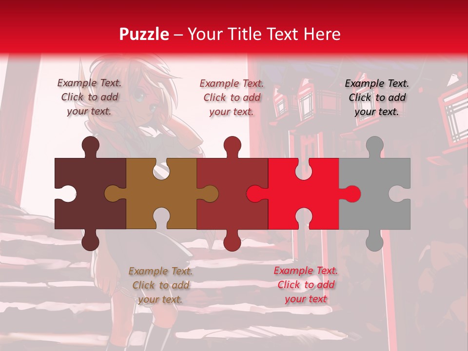 A Woman Standing On Steps In Front Of A Gate PowerPoint Template