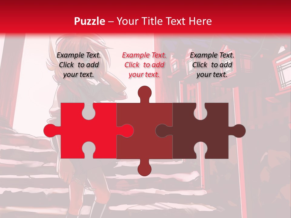 A Woman Standing On Steps In Front Of A Gate PowerPoint Template