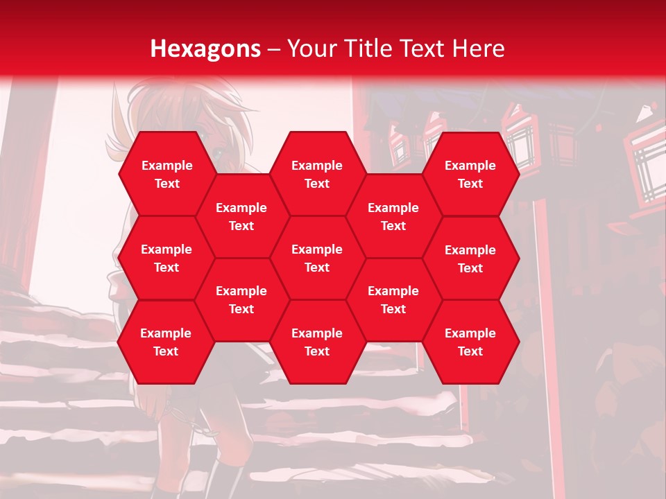 A Woman Standing On Steps In Front Of A Gate PowerPoint Template