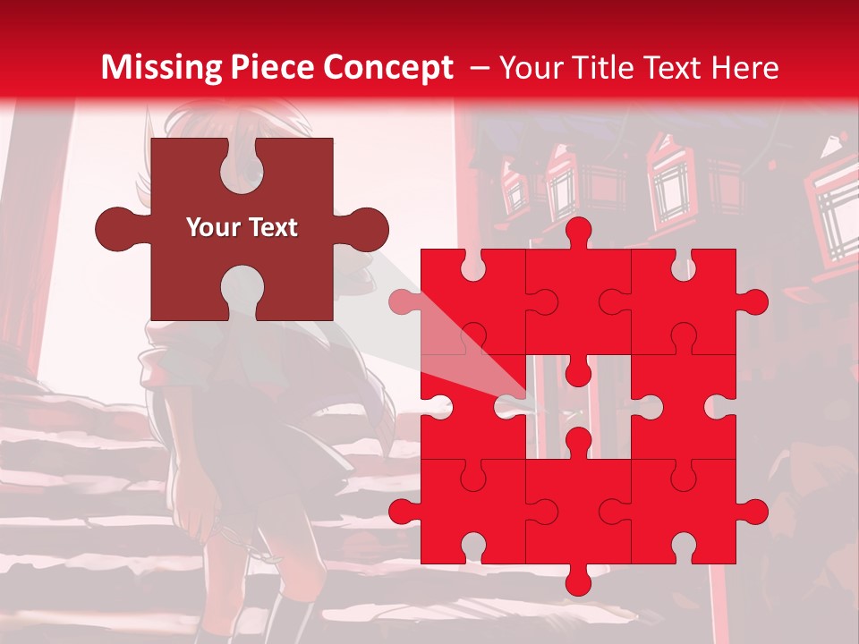 A Woman Standing On Steps In Front Of A Gate PowerPoint Template