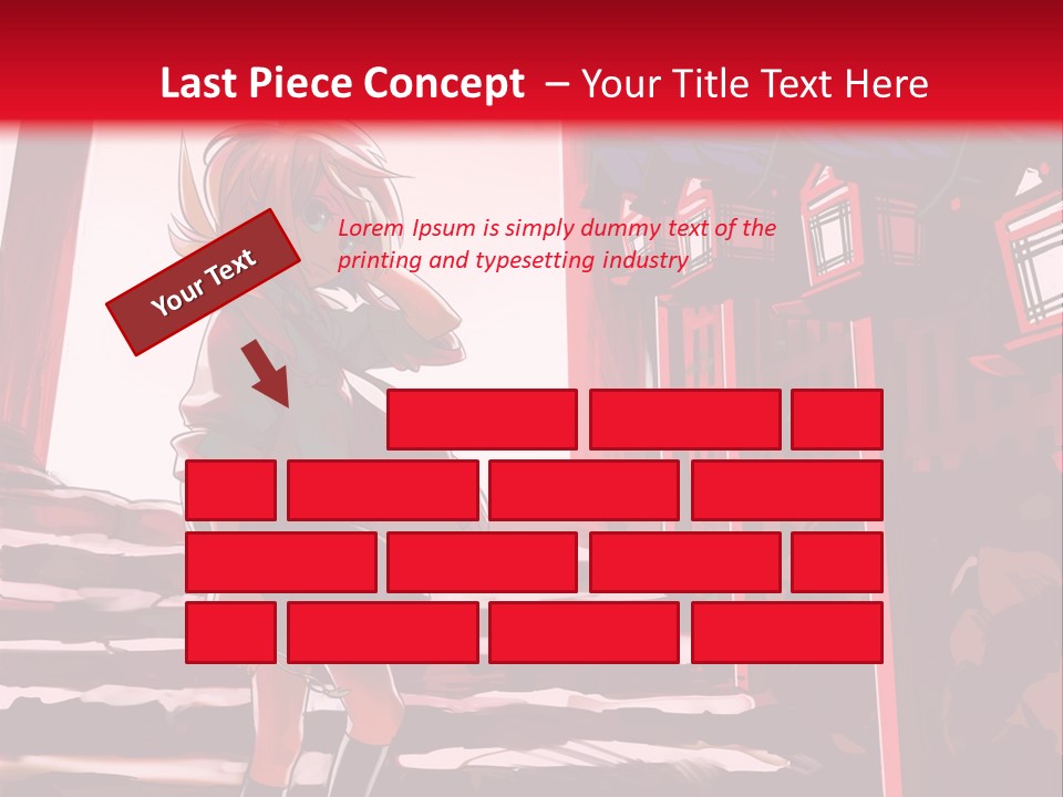 A Woman Standing On Steps In Front Of A Gate PowerPoint Template