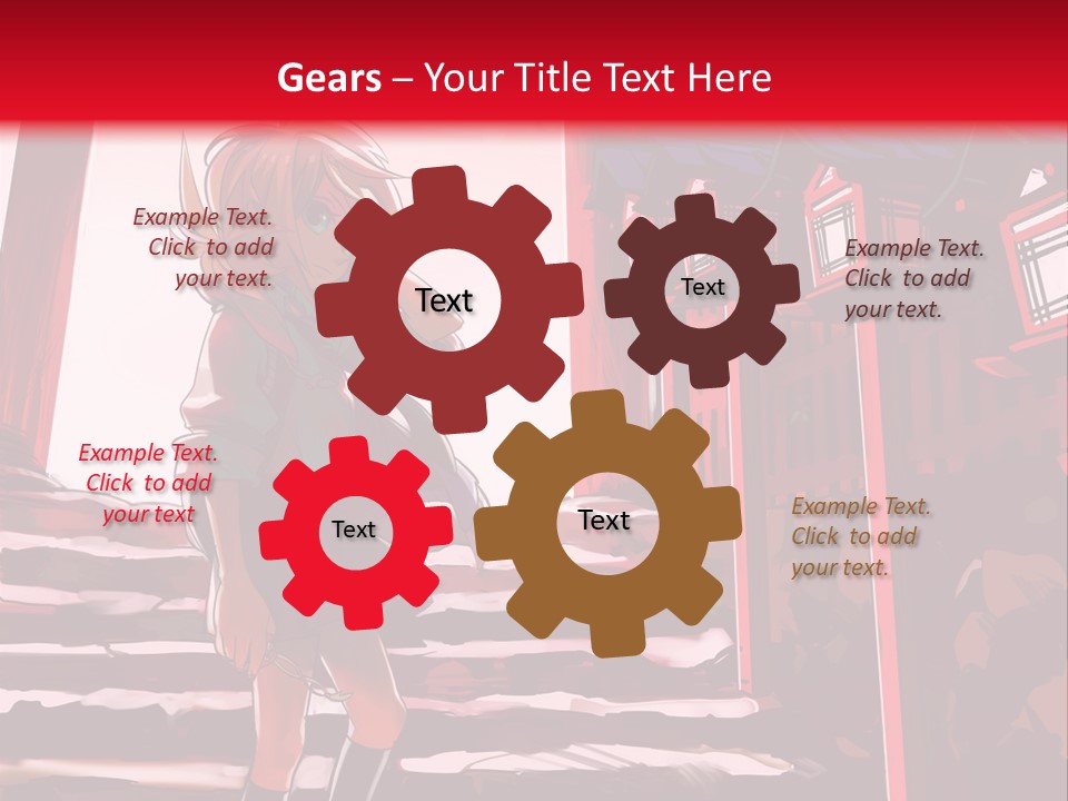 A Woman Standing On Steps In Front Of A Gate PowerPoint Template