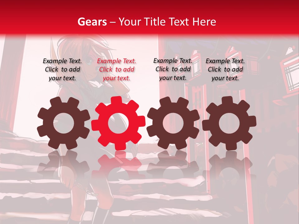 A Woman Standing On Steps In Front Of A Gate PowerPoint Template