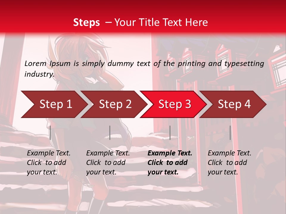A Woman Standing On Steps In Front Of A Gate PowerPoint Template
