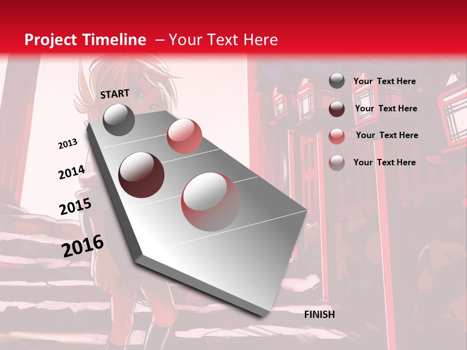 A Woman Standing On Steps In Front Of A Gate PowerPoint Template