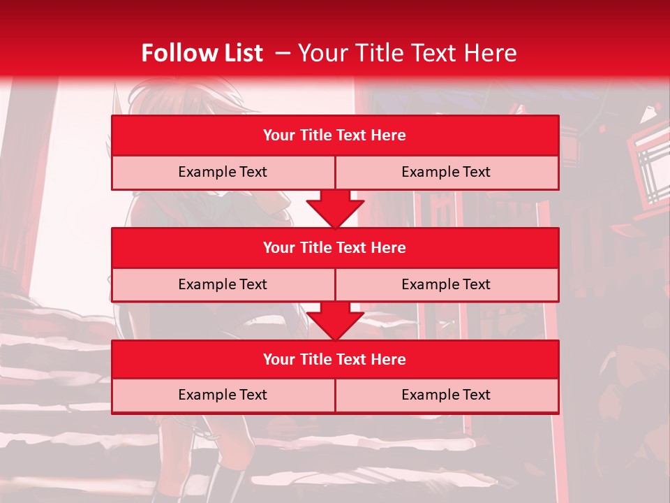 A Woman Standing On Steps In Front Of A Gate PowerPoint Template