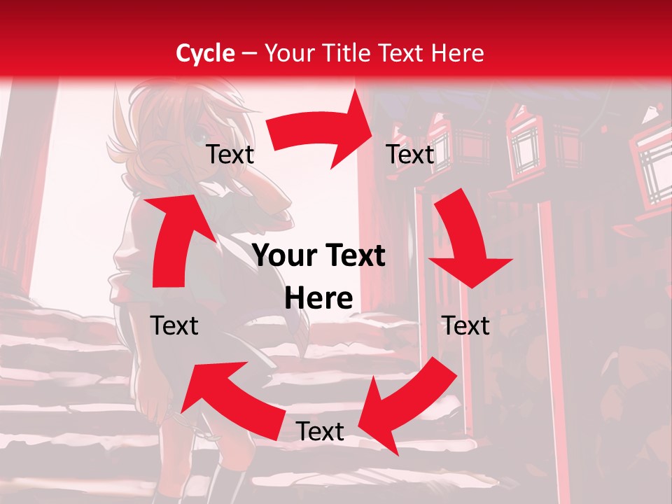 A Woman Standing On Steps In Front Of A Gate PowerPoint Template