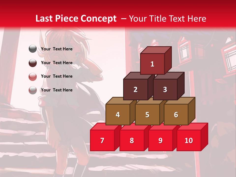 A Woman Standing On Steps In Front Of A Gate PowerPoint Template