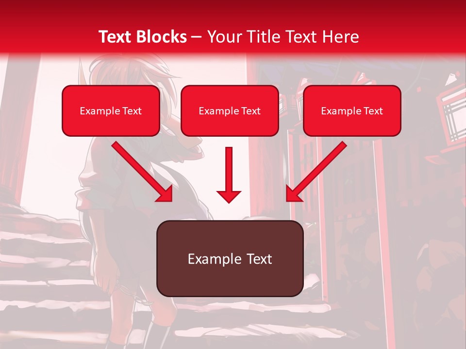 A Woman Standing On Steps In Front Of A Gate PowerPoint Template
