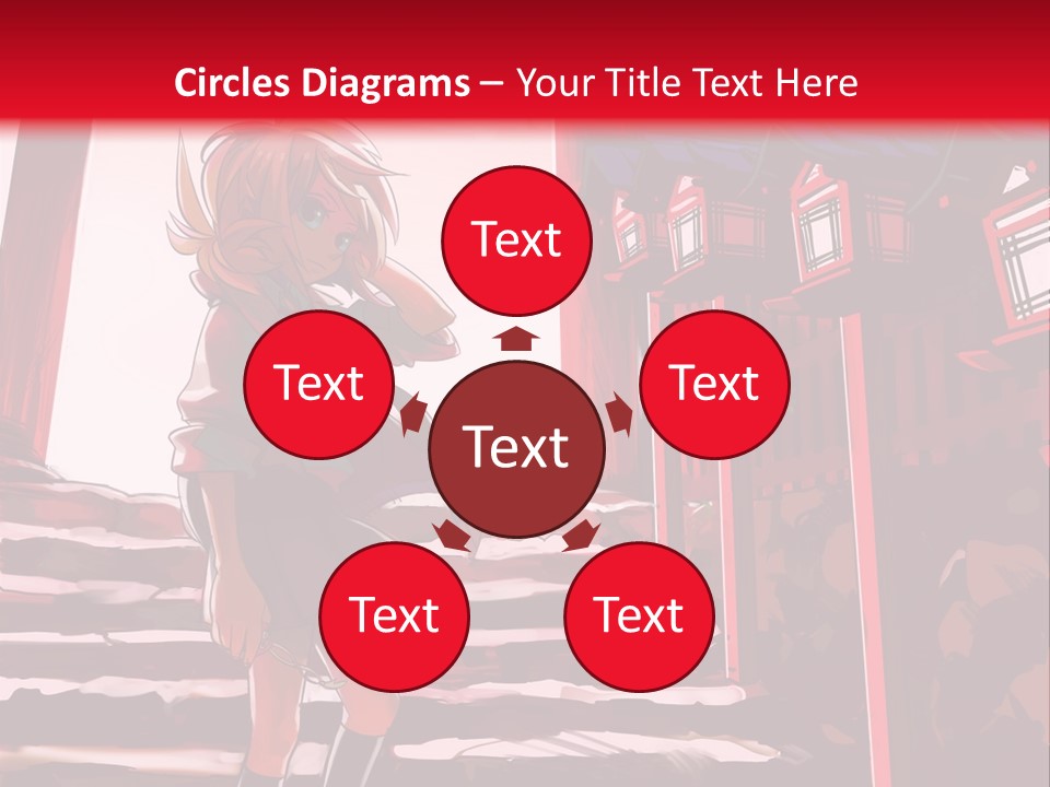 A Woman Standing On Steps In Front Of A Gate PowerPoint Template